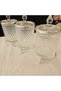 Cast Iron Footed Crystal Glass Jar Set of 3 Silver - 5