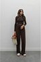 Brown Ural Blouse Pants Set