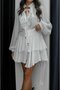 White Layered Asymmetric Skirt - 5