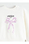 Crew Neck Printed Girl's Sweatshirt - 5