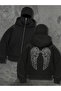 Winged Stone Printed Stylish Hooded Masked Cardigan - 2