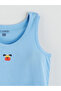 White Printed Cotton Boys' Singlet 2-Piece - 3