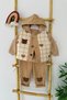 My Little One's Cicileri Bear Poncho Detailed Inflatable Vest Baby Boy 3-Piece Set - Brown