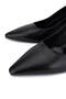 Women's Genuine Leather Black Heeled Shoes - 3