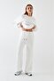 Unisex Oversize Tracksuit Set Basic White – Crew Neck, Wide Legs, 3 Thread Fleece - 3