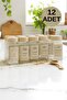 12-Piece Glass Spice Jar Set-Square Shape Jars-Functional Lids-With Label Gift-For Kitchen Organization