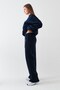 Unisex Oversize Tracksuit Set Basic Navy Blue – Crew Neck, Wide Legs, 3 Thread Fleece - 2