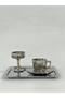 Silver Coffee Presentation Set – Silver Coffee Cup, Turkish Delight Bowl and Tray - Luxury Coffee Set - Groom Coffee Set - 2