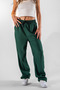 Women's Ribbed Khaki Baggy Pants
