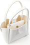 White Shk190 Faux Leather Snap-On Hand, Arm and Shoulder Bag with Removable Makeup Bag - 6