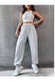 Women's Grey Jogger Oversized Plus Size Sportswear Quality Loose Fit Stretchy Comfortable Fabric Sweatpants Rem