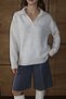 Basic Oversize Polo Neck Knit Sweater Aw25Kz0056 - 3
