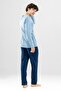 Men's Cotton Crew Neck Printed Long Sleeve Pajama Set 9806 Blue - 3