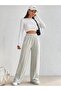 Women's Gray Çimali Oversized Plus Size Sportswear Quality Loose Fit Flexible Comfortable Fabric Sweatpants Rem