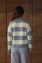 Oversize Striped Polo Neck Knitwear Sweater Aw25Kz0058 - 2