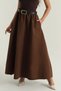Women's Liza Fabric Skirt with Belt, Elastic Waist and Pockets - 2