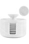 Marble Coasters Set with Holder 3.5" White – 6 Round Stone Drink Coasters for Table & Kitchen