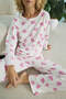 Pink Heart Women's Long Pajama Set - 2