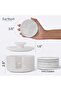 Marble Coasters Set with Holder 3.5" White – 6 Round Stone Drink Coasters for Table & Kitchen - 3