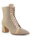 Women Rhinestone Embellished Ankle Boots in Beige - 2