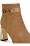 Women Chain Belt Detail Ankle Boots in Beige - 5