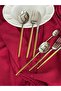 Almeria 24K Gold Plated 42 Piece Spoon Fork Knife Set for 6 People - 6