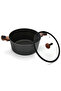 Stock Pot With Glass Lid Black 28cm Diamond Series Series Aluminum With Induction Bottom - 2