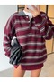 Polo Neck Bordo Striped Sweater - 2