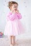 Baby Girl Long Sleeve Bow Rose Birthday Party Wedding Special Occasion Formal Dress for Girls - 6