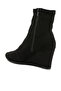 Women Microfiber Wedge Sock Boots in Black - 3