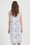 Women's Blue Color Zero Sleeve Zipper V-Neck Pocket Floral Pattern Home Dress C4T9N1904 - 4