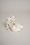 Ankle-Tied, Closed-Toe, Guaranteed Running Platform Heel Bridal Shoes - 4