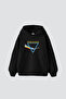 Pink Floyd V2 Printed Oversize Unisex Black Hoodie - 2