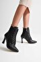 Women's Thin-Heeled Lace-Up Boots -Skin - 3