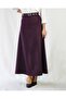 Belt Detail Maxi Size Loose Purple Patterned Woven Skirt - 4