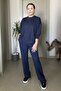 Shiny Stone Soft Textured Sweatshirt Tracksuit Set - 3