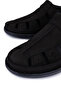 Men's Genuine Leather Black Nubuck Casual Shoes - 3