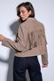 Beige Tassel Detailed Suede Women's Jacket - 5