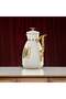 Almarjan Vacuum Flask Set Plastic Push Button 0.7 L + 1 L Ivory & Gold - 4
