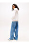 Tjw Normal Cut Linear Hooded Women's White Sweatshirt Dw0Dw21963Ybh - 3