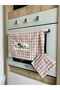 Pink Cross-Stitch Embroidered Stove Cover X Stove Holder