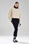 Women's Faux Leather Crew Neck Design Jacket - 4