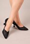 Eloy Laser Stone Heeled Shoes Black