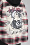 Women's Plaid Fabric Detailed Quilted Design Coat - 8