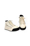 Women's Leather Ankle Boots with Side Zipper and Lace-Up Closure, Color Detailed