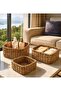 Bathroom Kitchen Living Room Multi-Purpose Straw Box Organizer Set