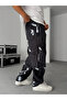 Black Leaf Patterned Baggy Tracksuit Hm-0015 - 3