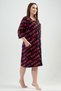 Women's Plus Size V-Neck Zippered Navy Blue Color Capri Sleeve Home Dress C4T7N0102 - 3