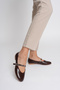 Women's Comfortable Orthopedic Sole Ballerinas for Daily Use with Chain Accessory Detail - 4