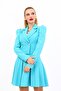 Men's Collared Drape Sleeve Short Jacket-Turquoise - 1057100 - 5